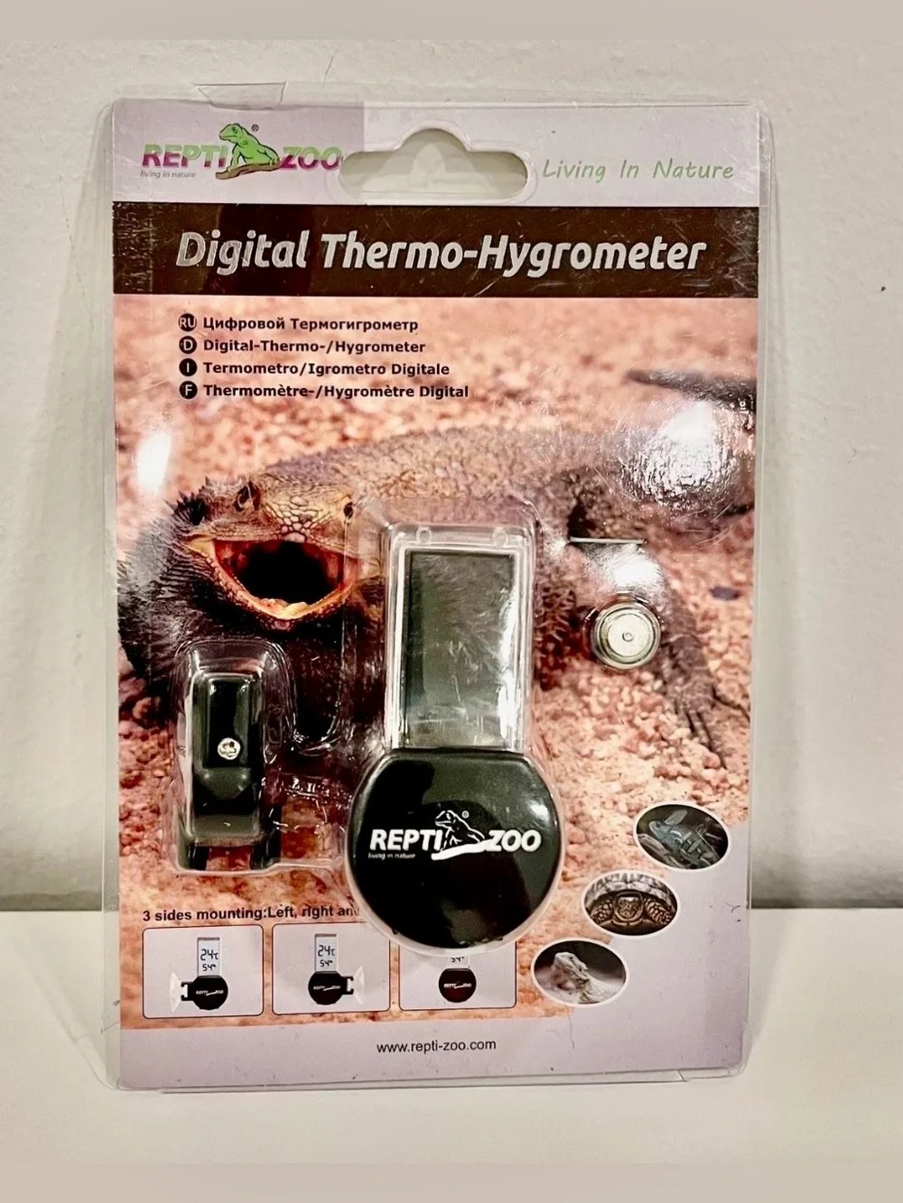 REPTI ZOO Reptile Terrarium Thermometer Hygrometer Digital Di